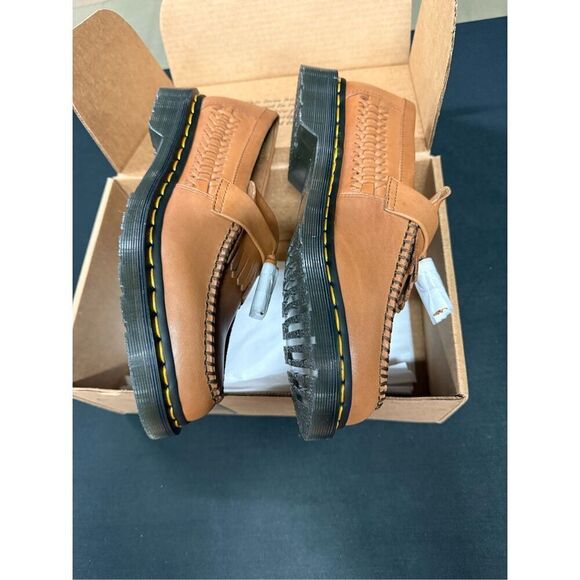 New Dr Martens Adrian Woven Tassel Kiltie Loafers British Tan - Picture 4 of 7